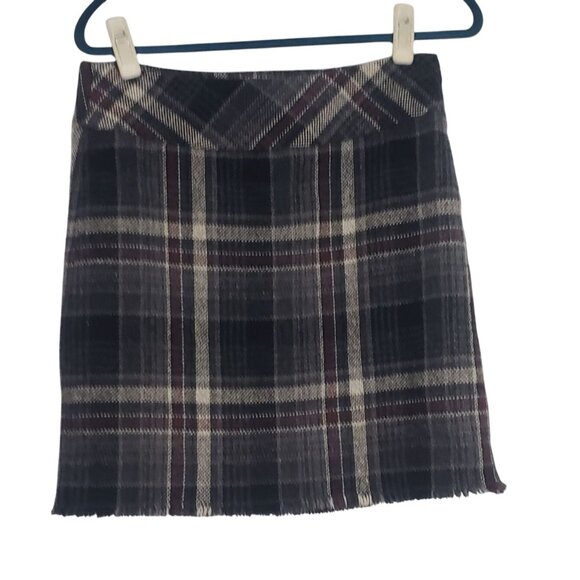 Eddie Bauer Womens Plaid Wool Blend Skirt Size 4 Dark Academia Preppy Classic - Picture 1 of 8